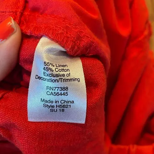 J.Crew red linen Pom Pom shorts size M Size M