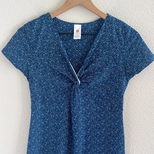 Soybu Yoga Performance Lifestyle Dress Active Dress Blue Geo Stretch Small