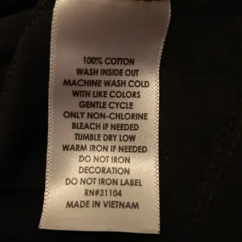 kim rogers Kim Rodgers 100% cotton black 3/4 sleeve rhinestone top medium M