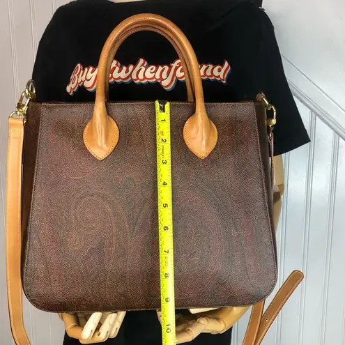 ETRO Milano Red Paisley Top Zipper Crossbody Shoulder Bag Stunning Condition