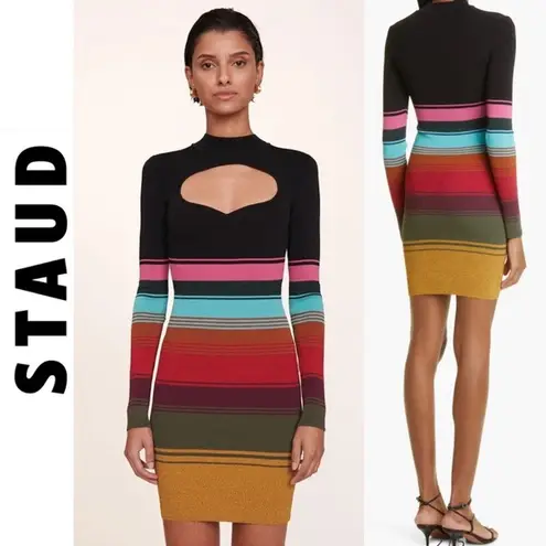 STAUD Mosaic Stripe CLARA Mini Dress size XS