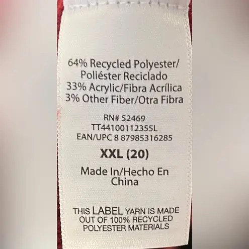 Time And Tru - Women'sā burgandy Hacci Knit Pullover Sweatshirt Size XXL