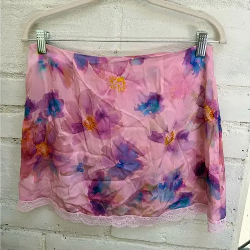 frankie's bikinis New NWT Frankie’s bikinis boden lace silk skirt in watercolor floral size M