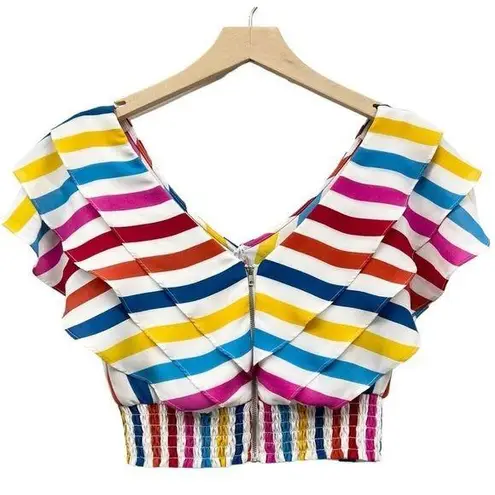 RTR Color Me Courtney Holly Ruffle Top size 4/ Small White