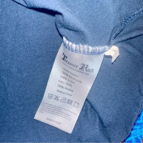 Y2K Treasure Rock Studded Tunic Top Blue