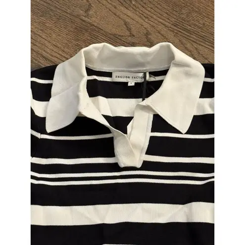 English Factory Women's Striped Polo Knit Dress Color block Size Small Sweater