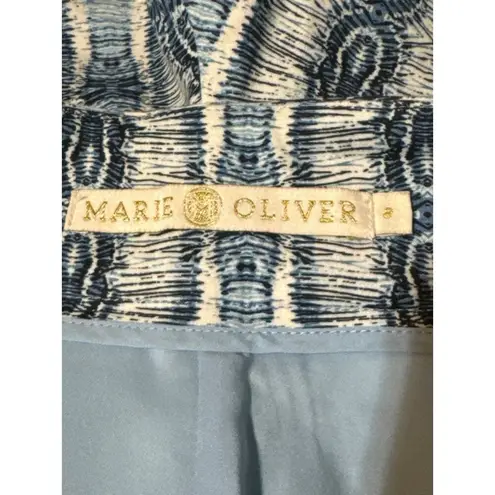 Marie Oliver Pierce Shorts Size 8 Blue Patterned Indigo Echo Casual