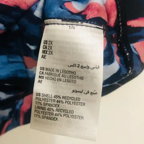 Ideology Women's Low-Impact Sports Bra Painterly Black Tie Dye Plus Size 2X NWT