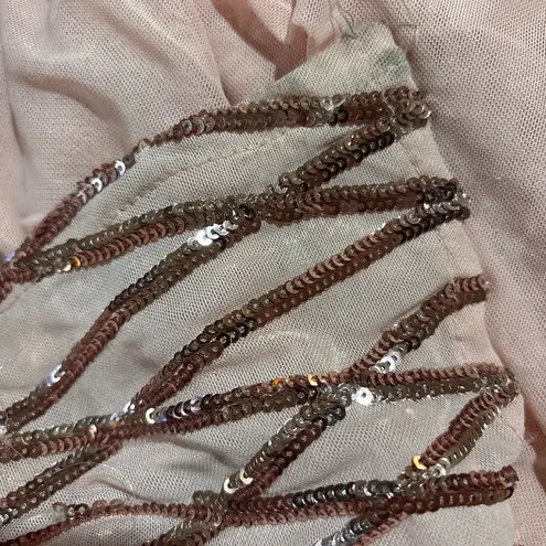 Maniju Women's Rose Gold Sequin Formal Gown, Elegant, 1X