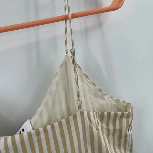 Line and Dot Ryline Dress Size Small Yellow Stripe Yellow/Tan Ruffle Tie Waist NWT