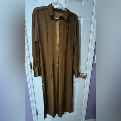 Madewell  Long Sleeve Brown Shirt Dress