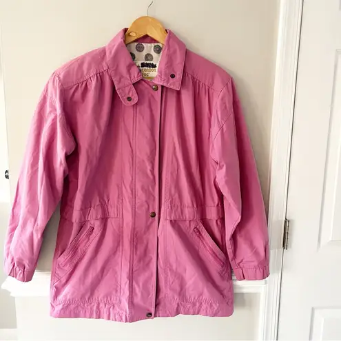 London Fog Vintage Pink Coat Jacket Full Zip Pockets Size Medium