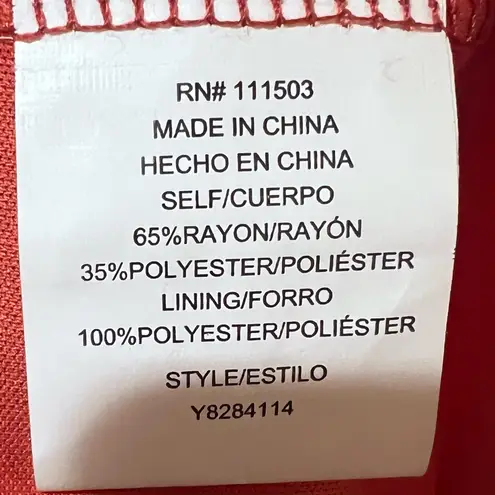 Luxology Sleeveless Ruffle Tie Waist High Low Hem Midi Dress Coral Size Medium