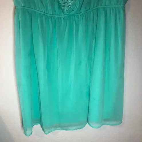 Love Squared Dress Sea Green Sleeveless Dress Lace on Chest Sz 3X EUC
