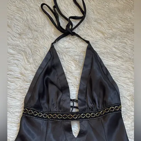 Mystic Black Women’s Satin Backless Mini Dress Size S or XS