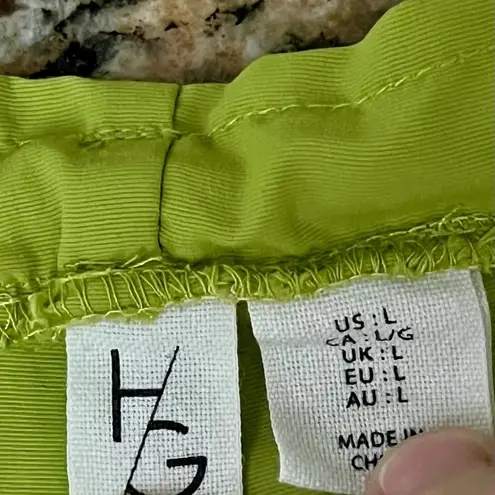 Happily Grey Women's Nylon Adjustable Waist Shorts Sz L Neon Green Athletic 40” Size L