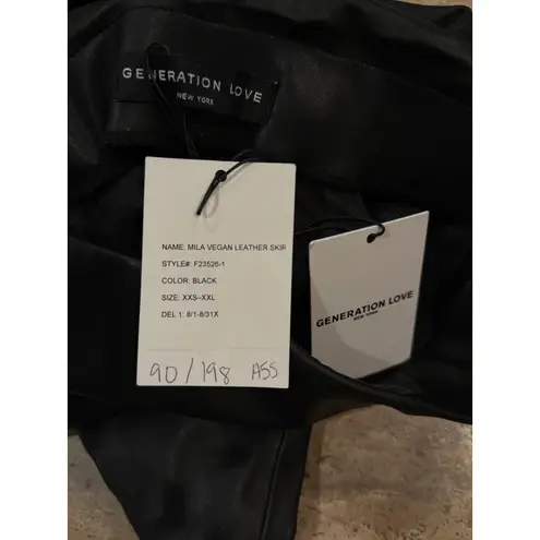 Generation Love NEW NWT Mila Vegan Leather Skirt Black size XS