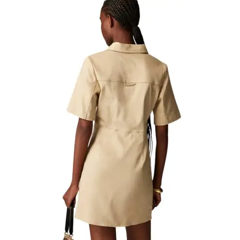 J.Crew Short Sleeve Mini shirtdress in Tailored Twill Khaki CD367 size 00 Tan