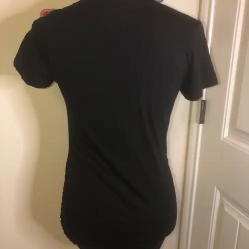 Motherhood Maternity Motherhood Black with Gold Lettering Due in April T-Shirt Size Extra Small