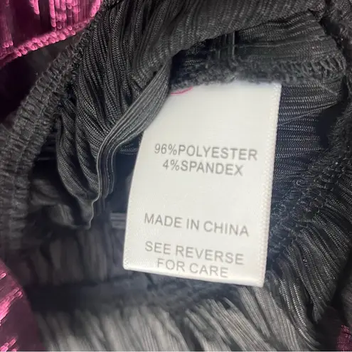 Lucy Paris Celine Metallic Long Sleeves V-Neck Holiday Party Top Small