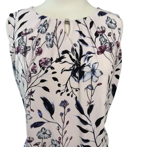 Ivanka Trump Floral Print Sleeveless Top Size L