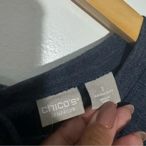  Zenergy Lace-Up Back Dress In Blue‎ Size 16/18 Chico's Size 3