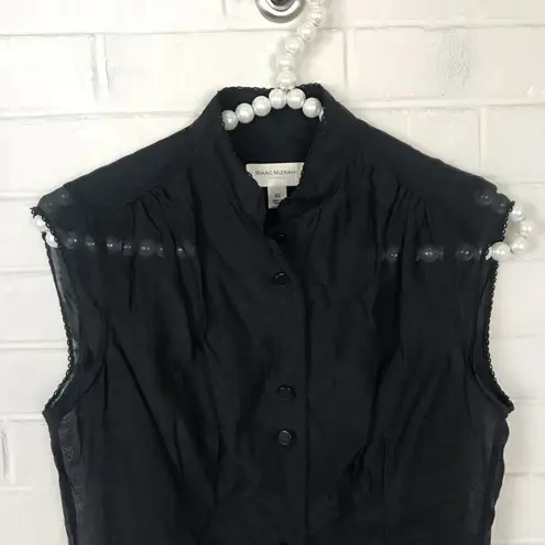 Isaac Mizrahi For Target Y2K Sheer Black Button Down Tank Top Size XS