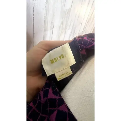 Anthropologie Maeve Geoscope Purple Print Small‎ Short Sleeve Romper Jumpsuit XS