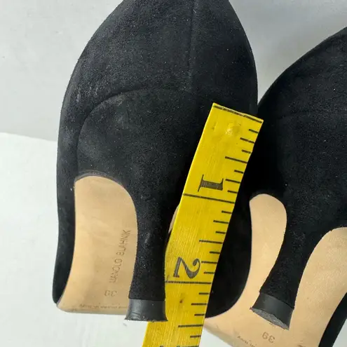 Manolo Blahnik Stiletto Heels Classic Black Suede Size 39.