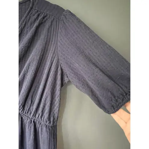 Boden Women's Navy Blue Midi Dress with Puff Sleeves Size 2P