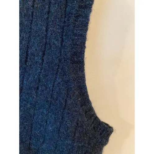 Club Room 100% Pure Wool Striped Button Front Sweater Vest Black Women's Large