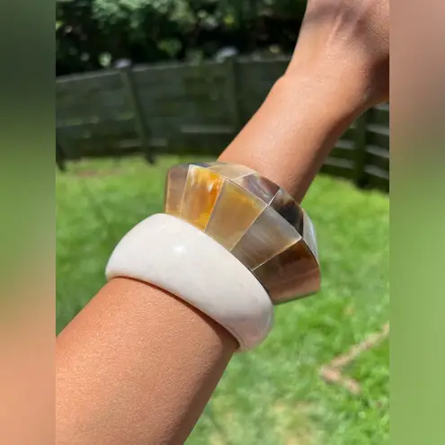 ZARA  Rigid Maxi Pack Chunky Bracelet Acacia Wood Resin SOLD OUT - Set B