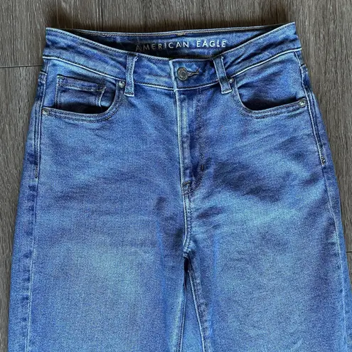 American Eagle  Stretch Mom Jeans Classic Blue High Rise Tapered Ankle Length 0