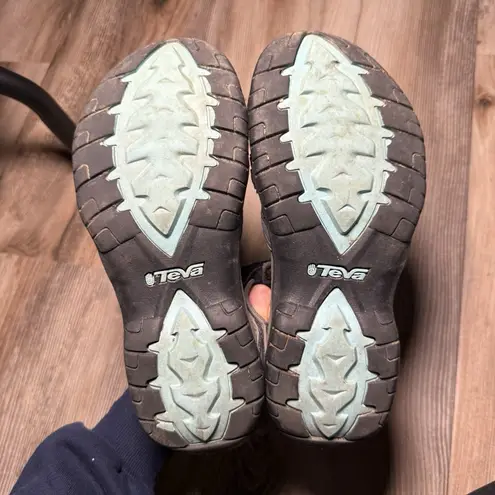 Teva  Women’s Strappy Outdoor Sandals Gray Blue Size 8 Comfort Walking