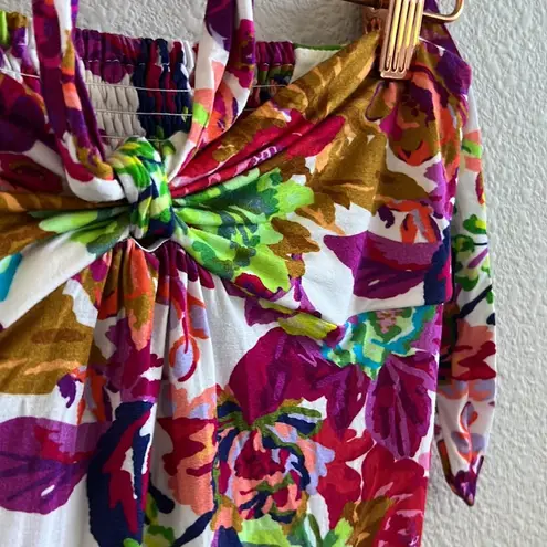 Cosabella Floral Tie Neck Dress Stretchy Super Soft Vacation Tropical XS