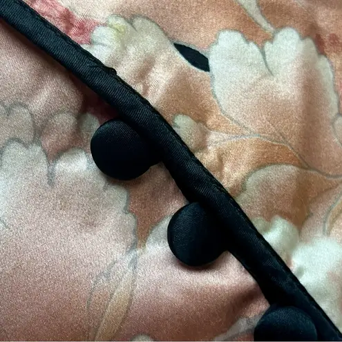 Vintage 90s JS Collections Asian Inspired Silk Floral Brocade Blazer Jacket 12 Pink