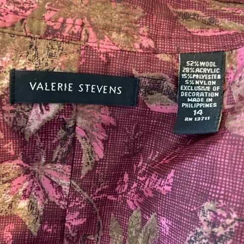 Valerie Stevens Wool Blend Women's Preppy Tweed Fall Blazer Size 14