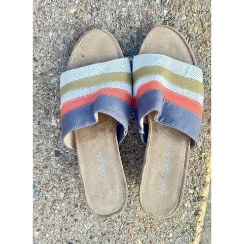 Aerosoles Flight Deck Wedge Sandals Fabric Upper Size 8M Colorful