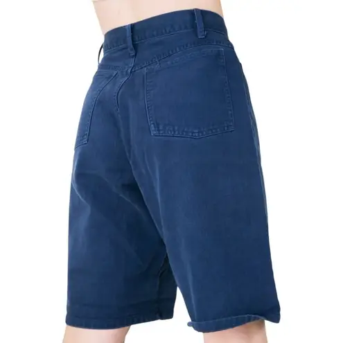 Vintage 80s Paris Sports Club Navy Blue High Waisted Denim Shorts Size 25