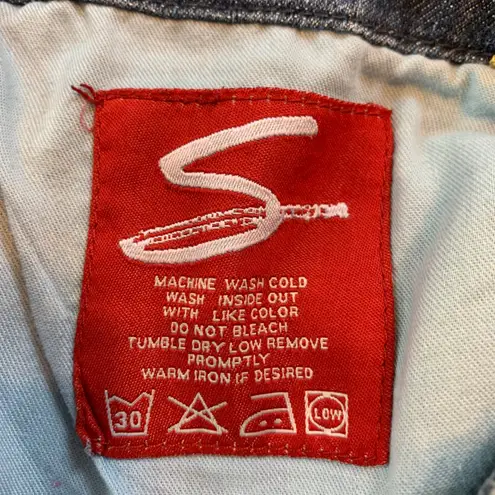 Seven7 Premium Retro Vtg Denim Jeans Cropped Embroidered Pockets Plus Size 24