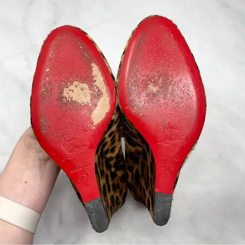 Christian Louboutin  Ron Ron Zeppa Leopard Luxor Pony Calf Hair Wedge Pumps Heels