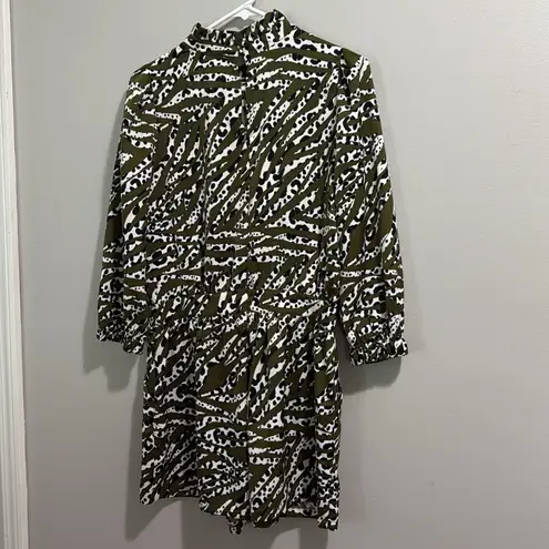 THML striped polka dot animal print 3/4 sleeve ruffled romper dress NWT