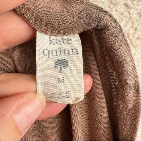 Kate Quinn Women’s Brown Mushroom Pattern Modal Spandex T