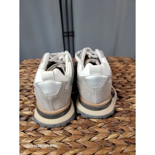 MOMA Taupe Gold Sliver Comfort Shoe, Italian Handmade EUR37 41688825 Silver Size 6.5