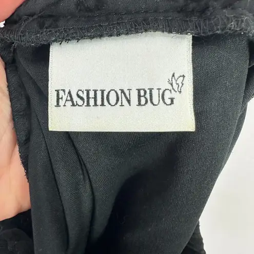 Fashion Bug Vtg Y2K Mini Skirt Large Black Mesh Lace Fairy Grunge Whimsigoth 90s