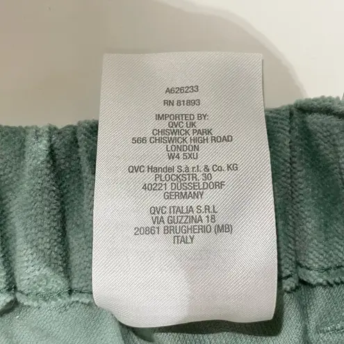 Denim & Co New Adaptive Wheelchair Fit Velveteen Pants Spruce Green Size 10