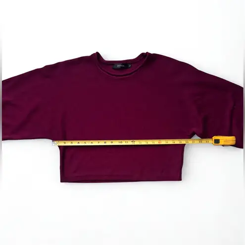 ZESICA Women’s Knit Sweater Cropped Relaxed Fit Balloon Sleeves Size Large EUC Red