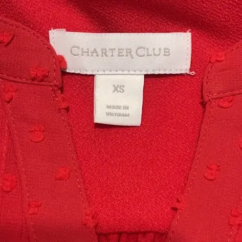 Charter Club  Sleeveless Button‎ Blouse Barn Red XS