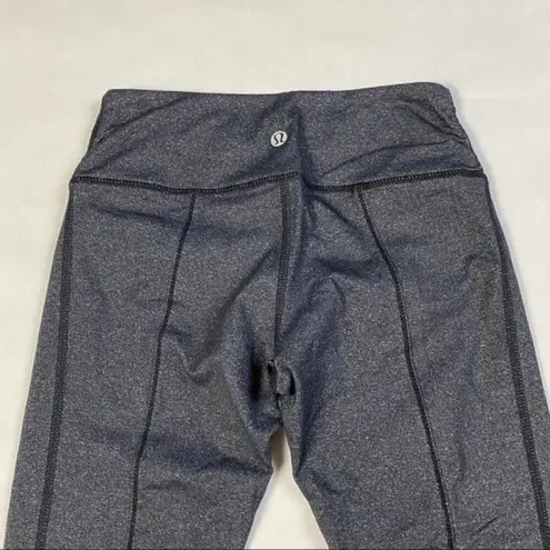 Lululemon ‎ Heather Gray Zip Hem Capri Legging