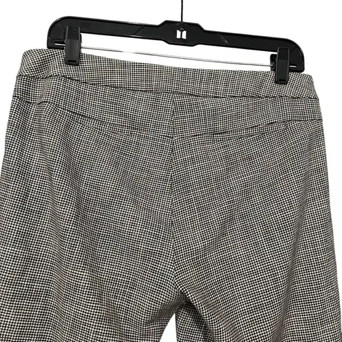W By Worth Black White Herringbone Pattern Flat Front Cuffed Hem Slacks, Sz 4